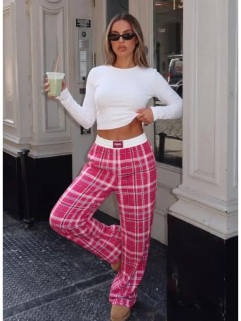 Wide Leg Sweatpants with Pockets Elastic High Waisted Lounge Pants Loose Baggy